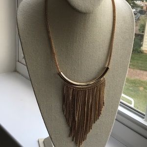 EC fringed necklace in gold tone